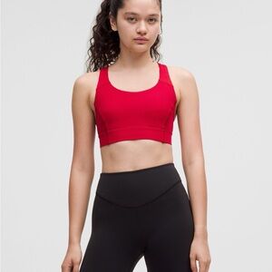 NWT lululemon Power Through Red Sports Bra